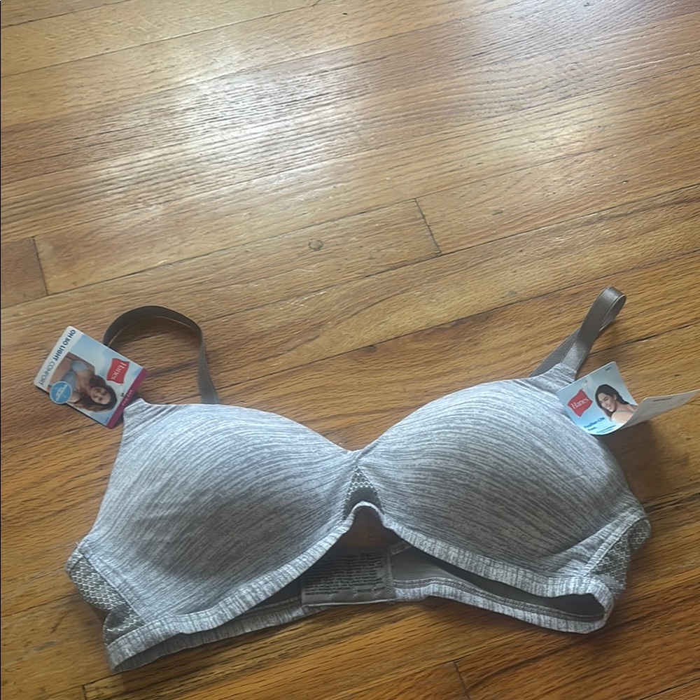 NWT Hanes Wire Free Heather Grey Bra